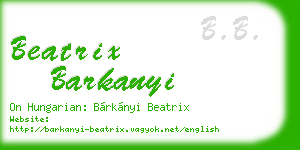 beatrix barkanyi business card